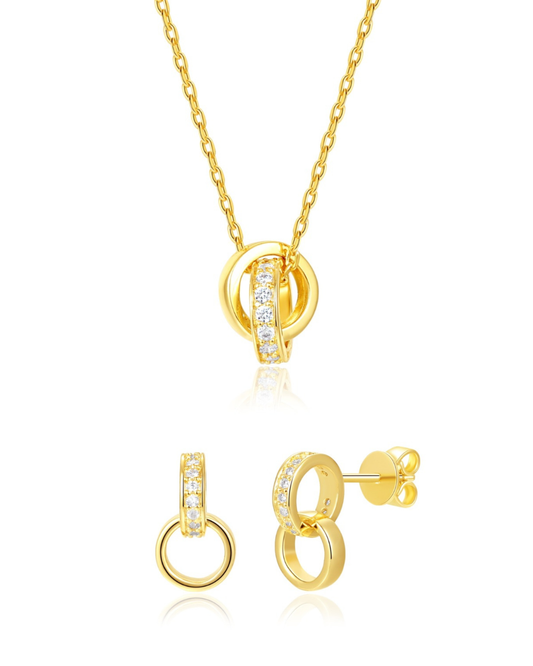 Doppelring-Set Poda Gold