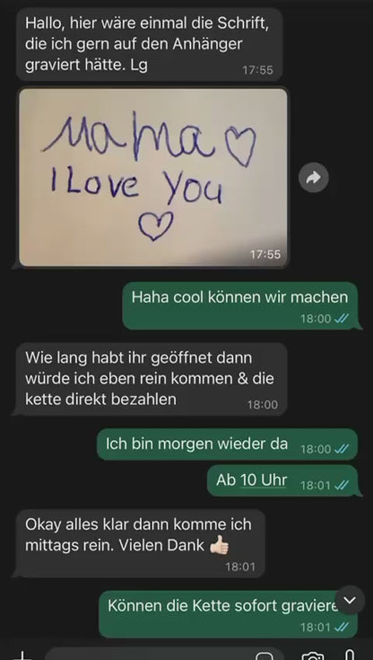 Runde Kette mit Gravur